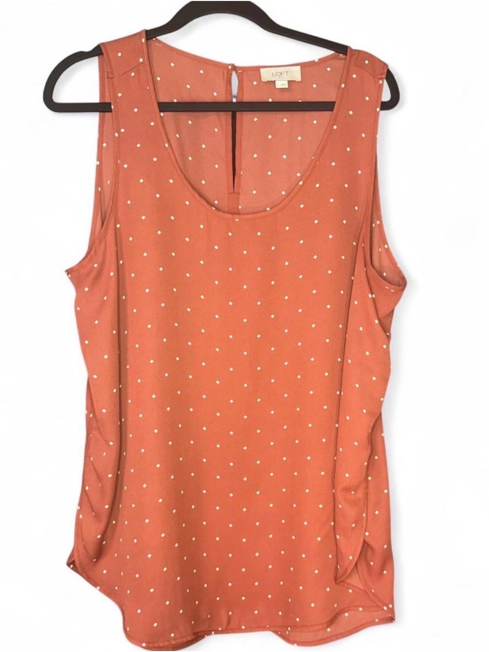 LOFT Rust Polka Dot Sleeveless Tank